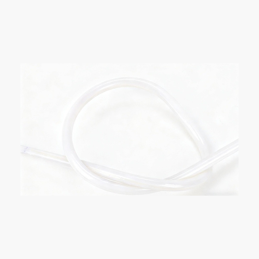 Clear flexible round neon tubing formed into a loose loop