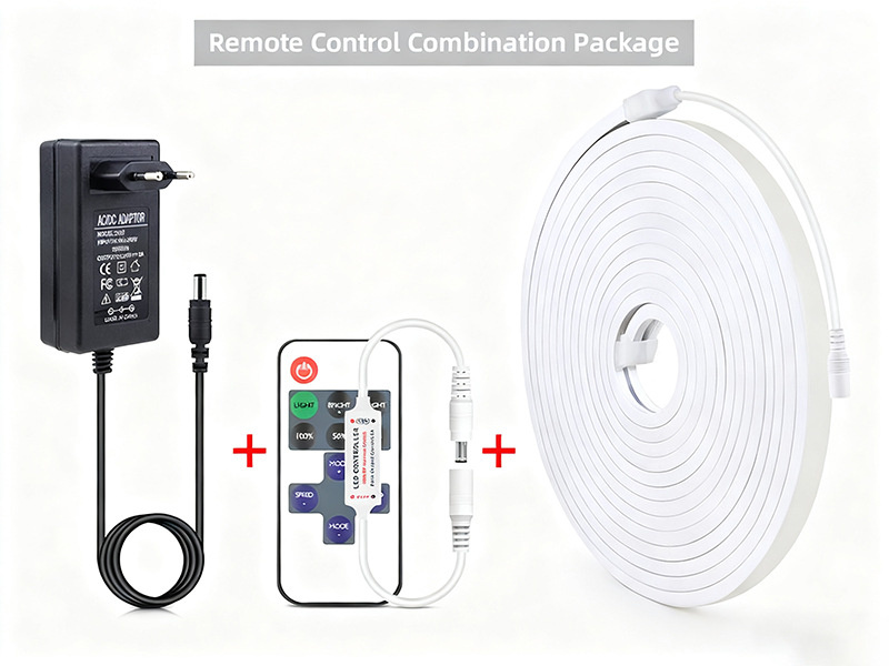 24V COB neon flex kit with RF remote controller and power adapter