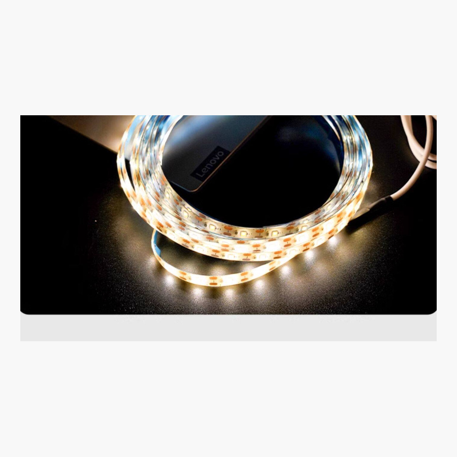 Lit COB strip beside an inline touch controller illustrating brightness adjustment