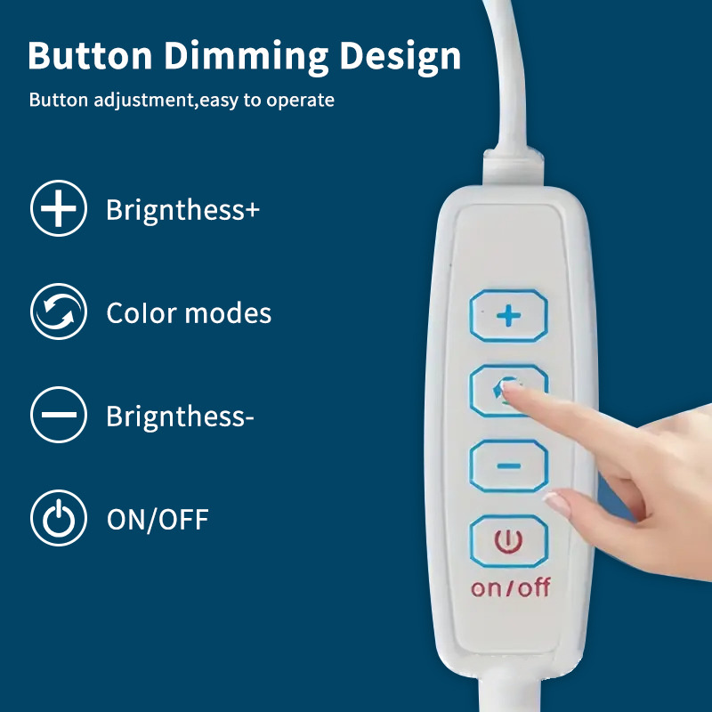 Four-key inline controller with brightness, white-mode and power buttons