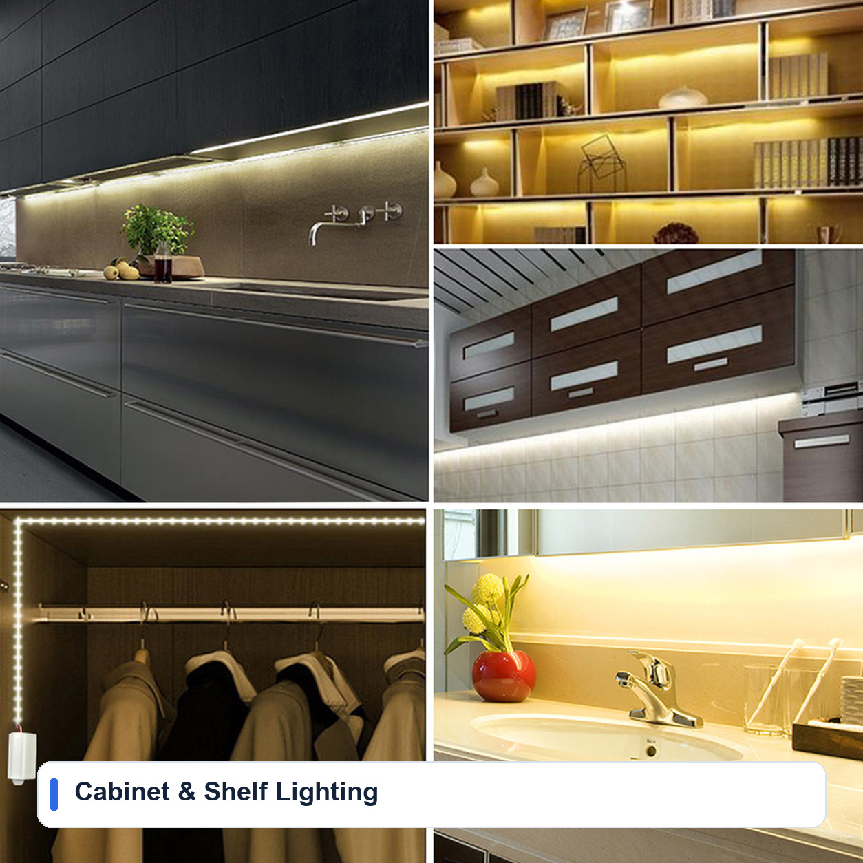 Cabinet & Shelf Lighting for 12V 5630 Dual-row Rigid LED bars