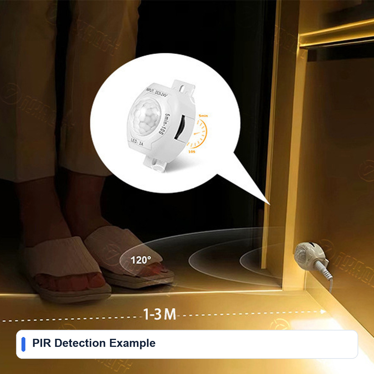 PIR Detection Example for 12V COB Motion sensor LED strips
