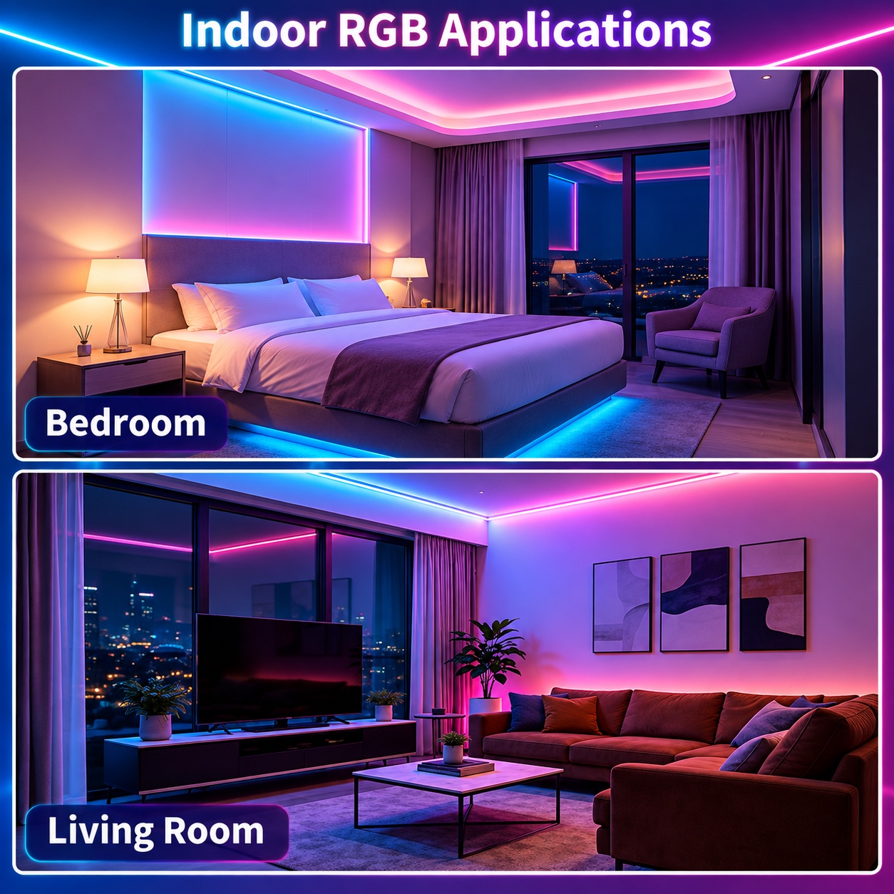 Bedroom and living-room RGB neon lighting applications, ULT-80096E69