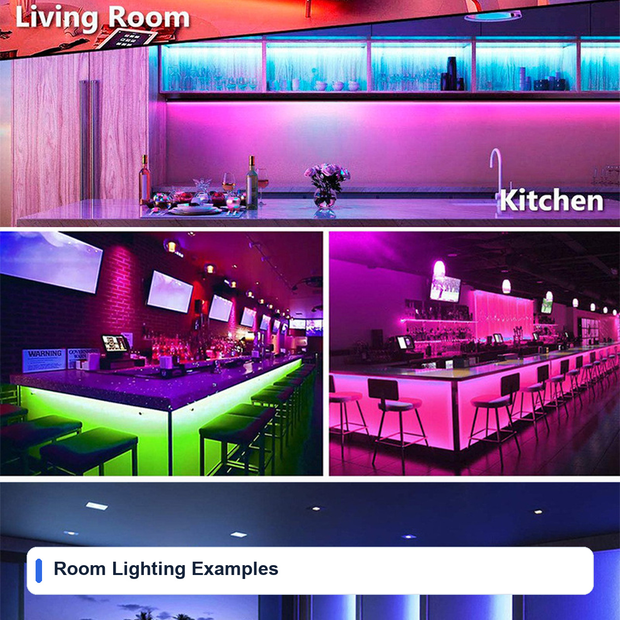 Room Lighting Examples for RGB 5050 Low-voltage Rigid LED bars