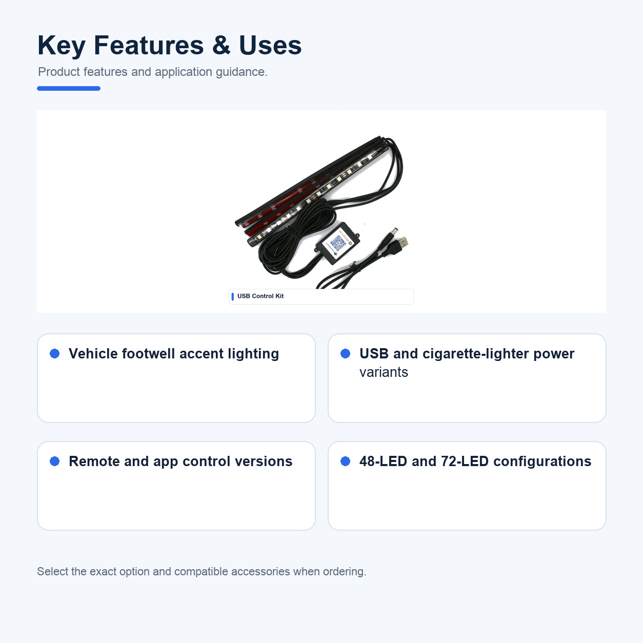 Key features and uses of 5V Automotive ambient lighting kits