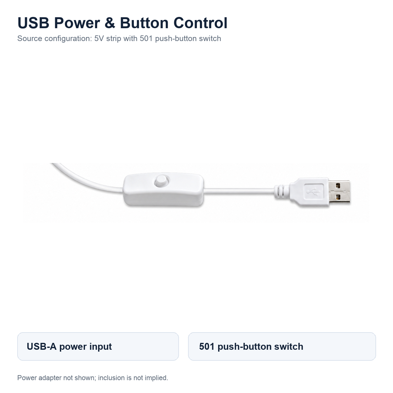 5V USB COB LED strips — 06 usb button switch interface