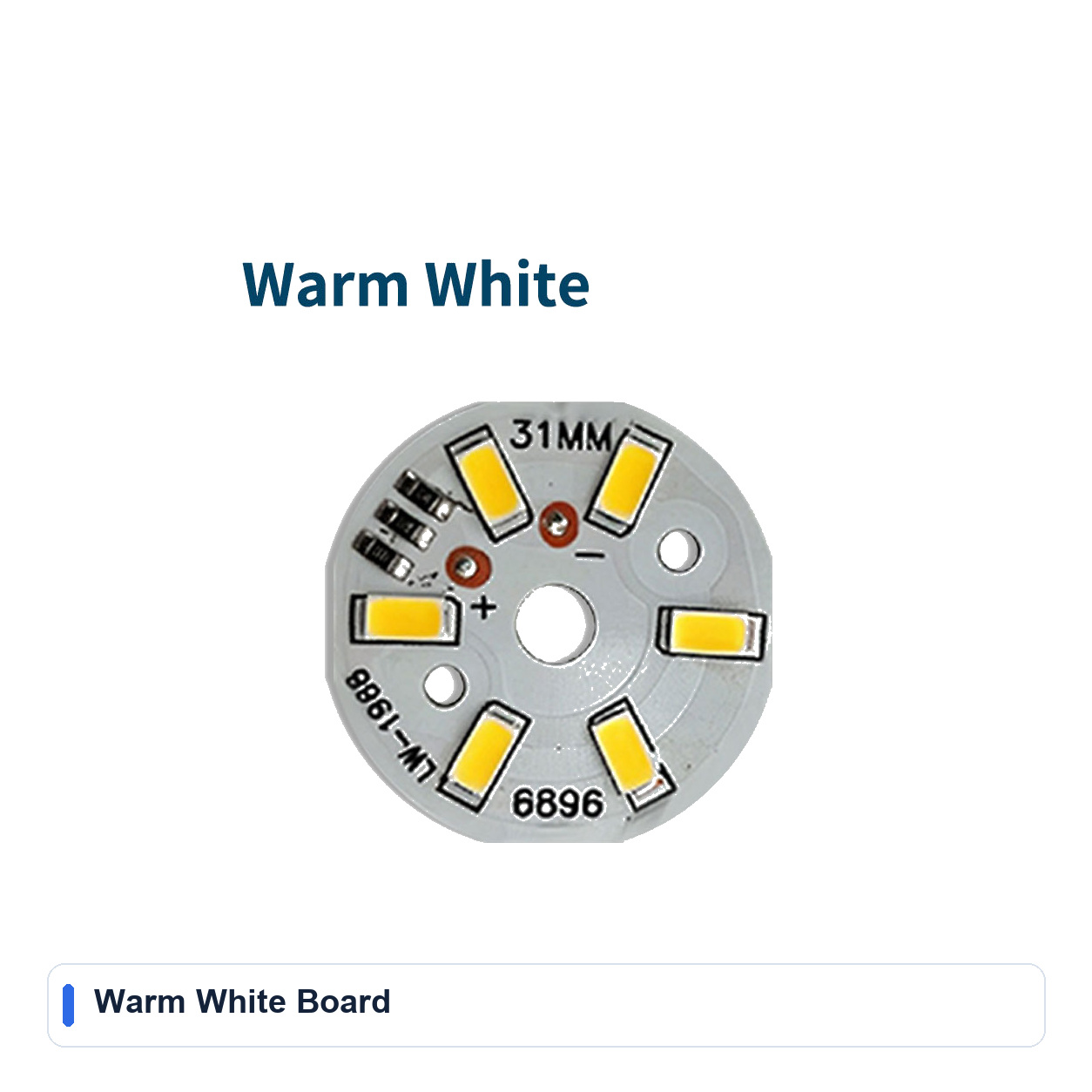 Warm White Board for 5V 31MM Round Light boards and illuminated bases