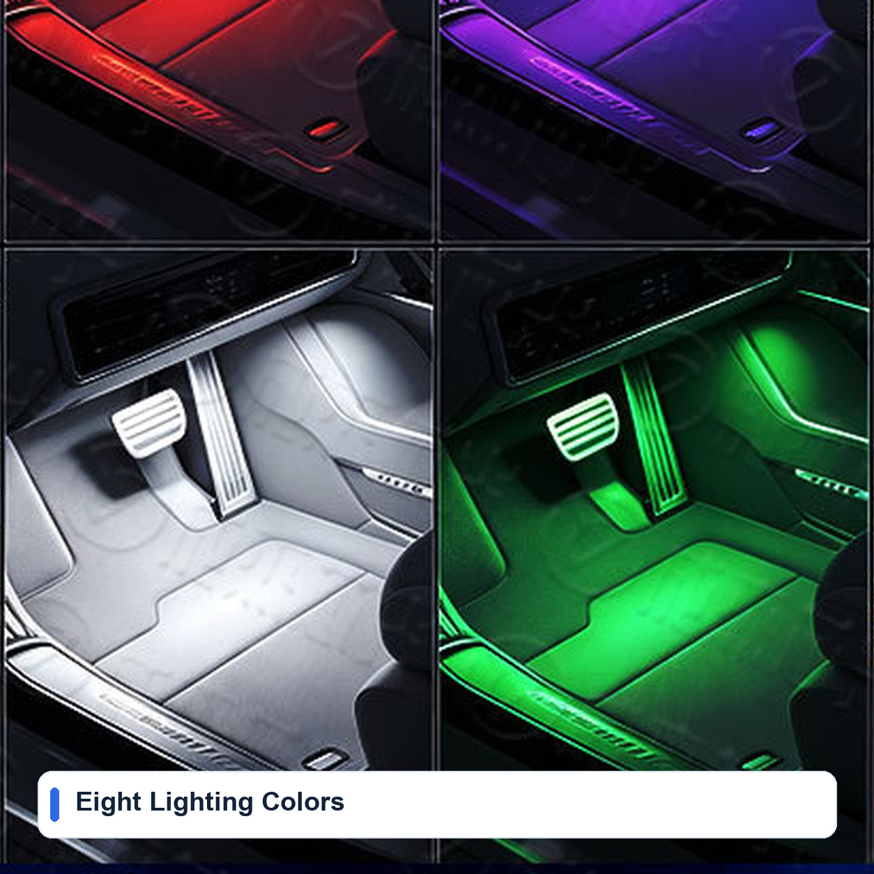 Eight Lighting Colors for RGB Automotive ambient lighting kits