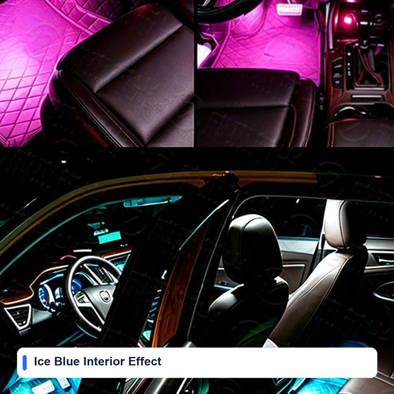 Ice Blue Interior Effect for RGB Automotive ambient lighting kits