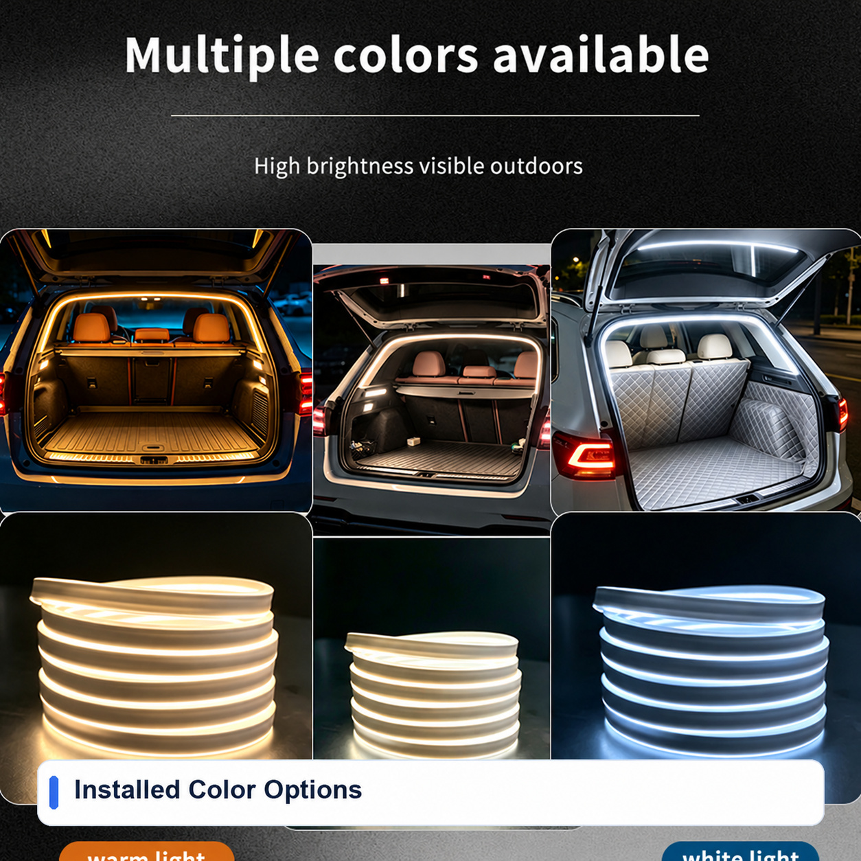 Installed Color Options for Low-voltage Automotive ambient lighting kits