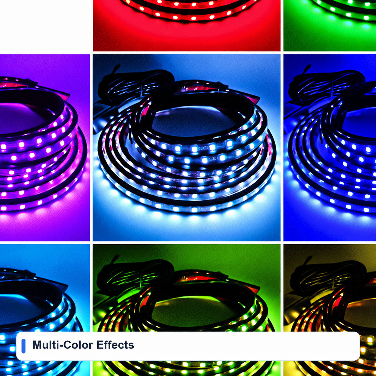 Multi-Color Effects for Sound-control Automotive ambient lighting kits