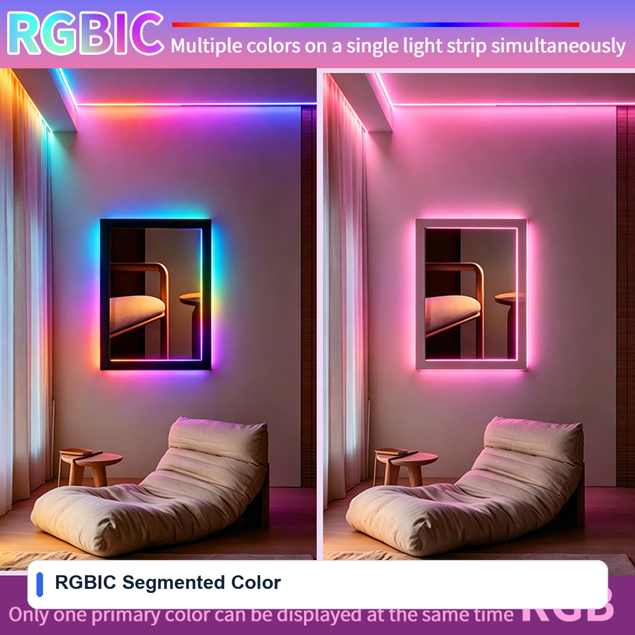 RGBIC Segmented Color for RGB LED neon flex