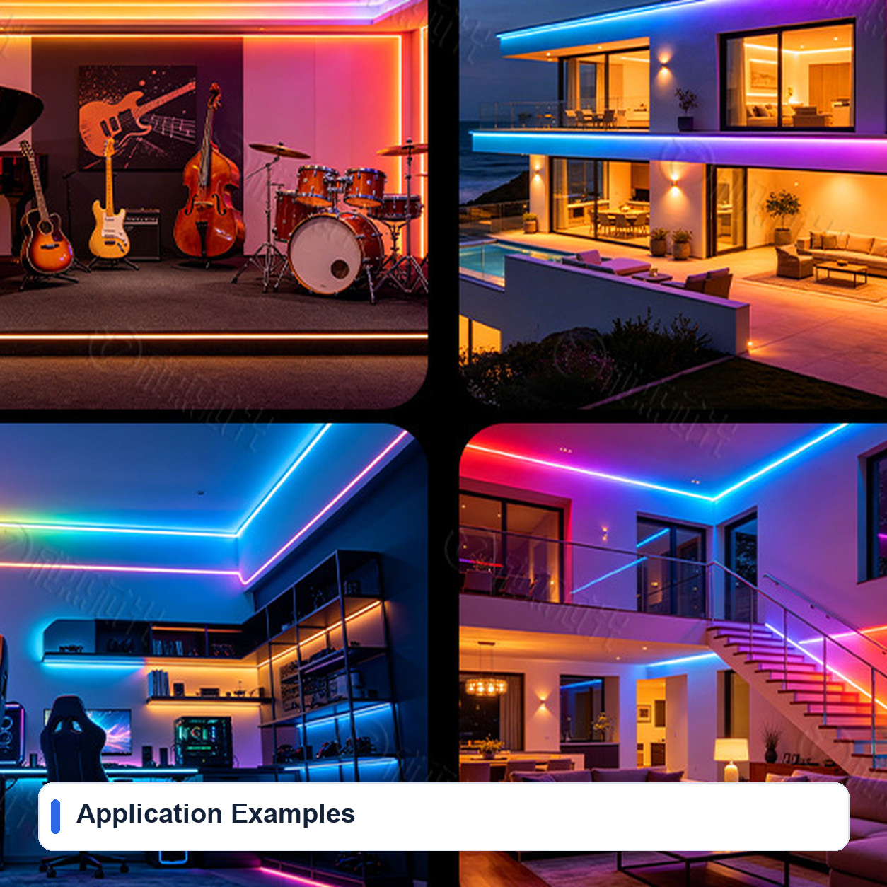 Application Examples for Sound-control Bluetooth LED neon flex