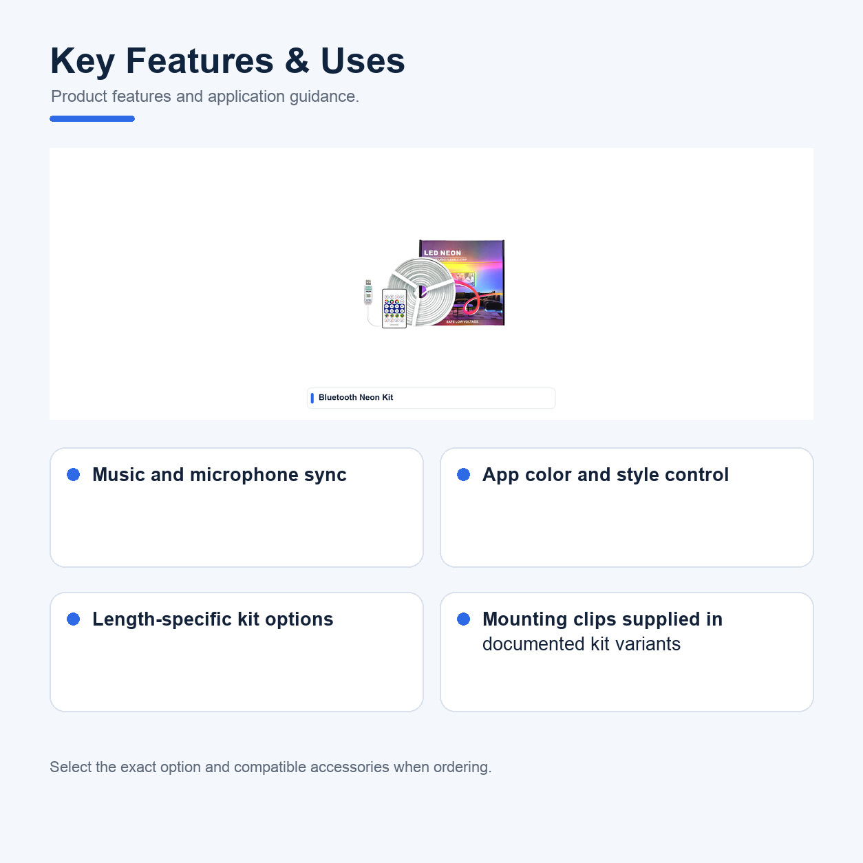 Key features and uses of Sound-control Bluetooth LED neon flex