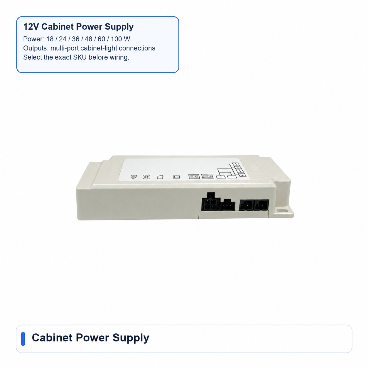 12V Cabinet LED Power Supply and Sensor System