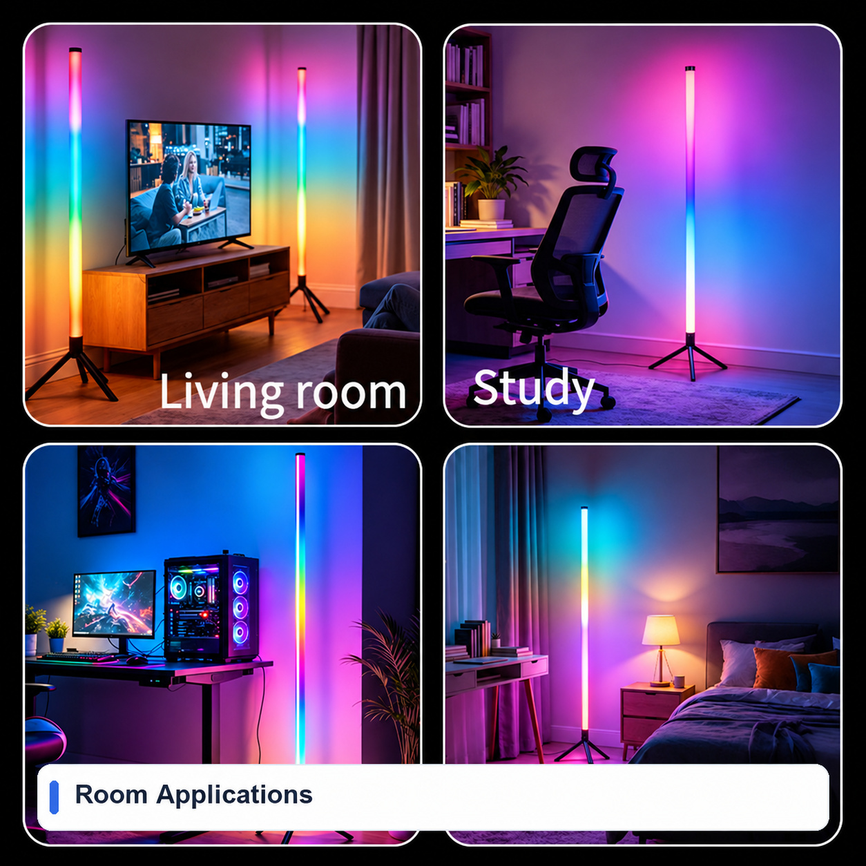 Room Applications for Bluetooth Floor-standing RGB floor lamps