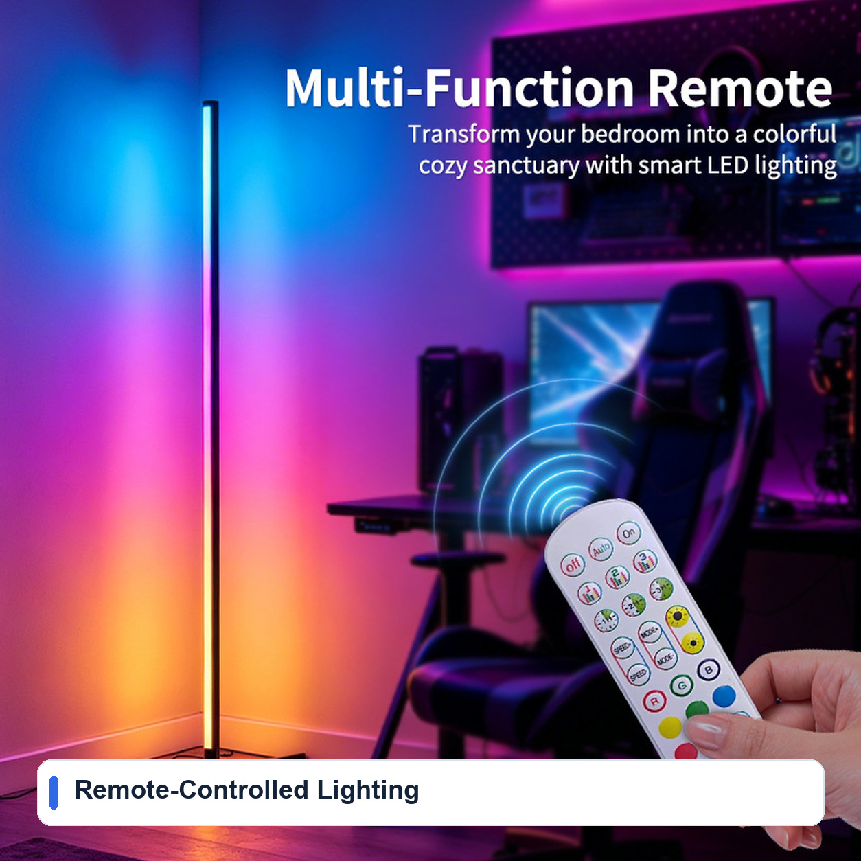 Remote-Controlled Lighting for USB Bluetooth RGB floor lamps