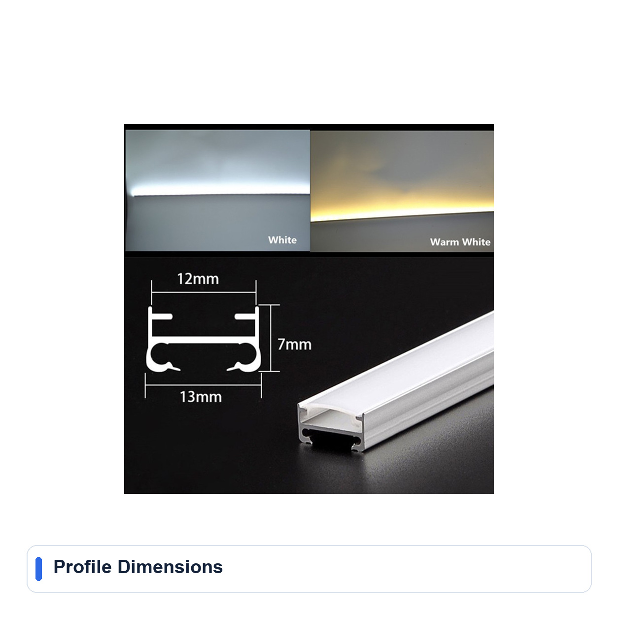 Profile Dimensions for Magnetic High-voltage Rigid LED bars