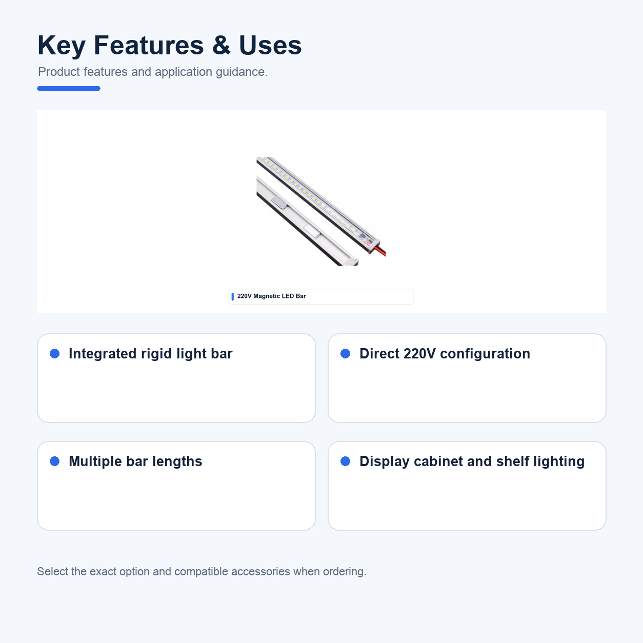 Key features and uses of Magnetic High-voltage Rigid LED bars